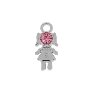 Pingente/berloque Menina Strass (rosa)